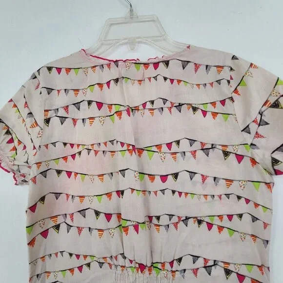 Koi Kathy Peterson Scrub Top Women’s Floral Flag Print Pink Green - Picture 8 of 10